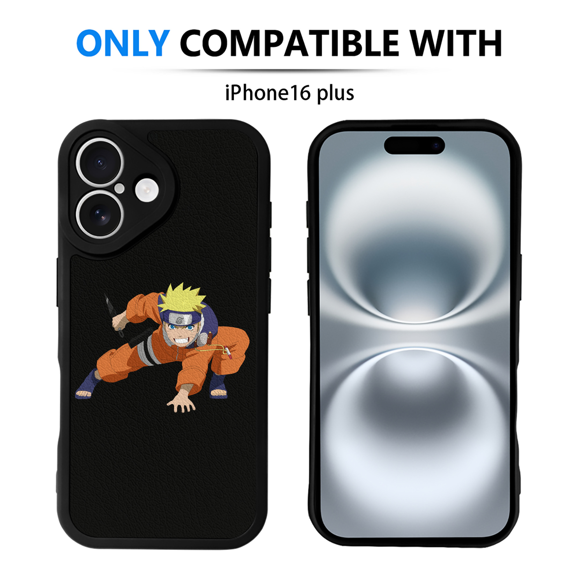 （画像用） NARUTO -ナルト- うずまき ナルト Uzumaki Naruto 【iPhone 16シリーズ対応】シリコンスマホケース（レザー調） 材質：シリコン